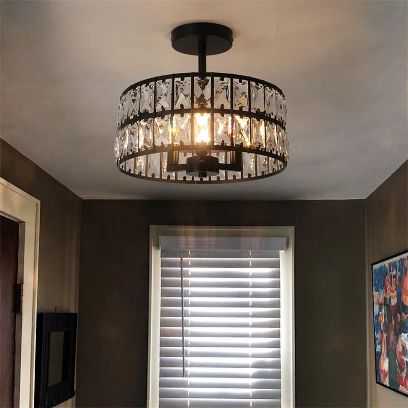 lustre de luxe en cristal suspendu pour décoration maison - vue 6 sur 12