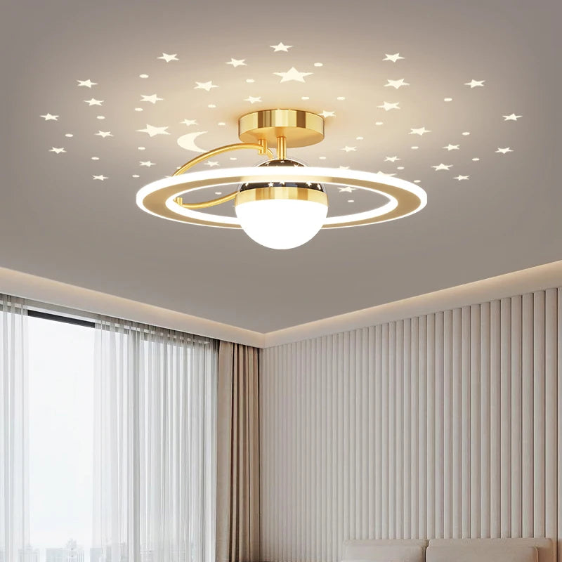 Plafond moderne à LEDs lumières salon chambre Simple personnalité en fer forgé rond maison salle à manger étude lampes d'éclairage intérieur - vue 4 sur 14