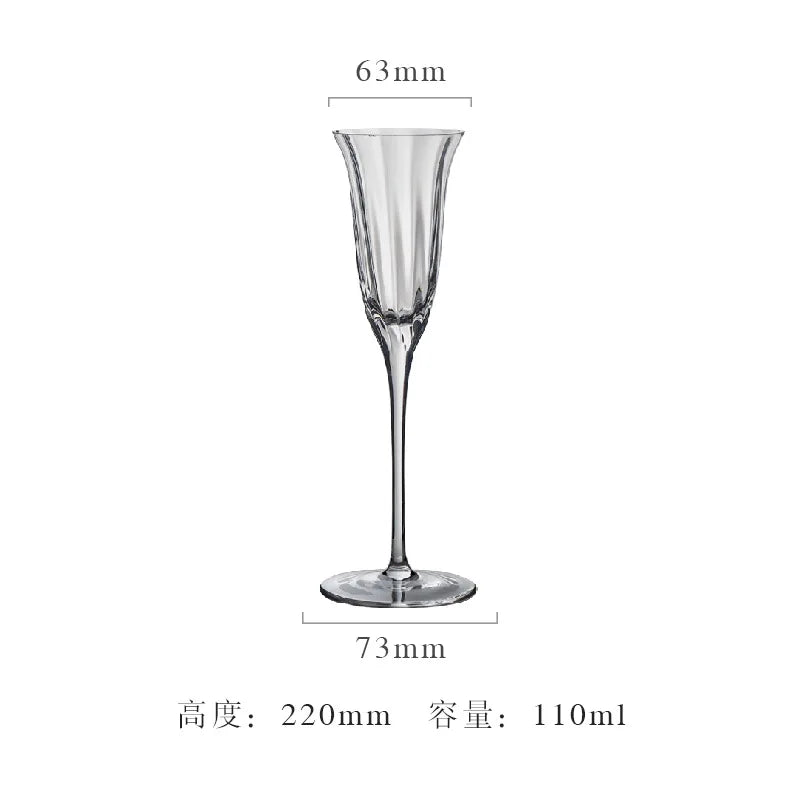 Verres à vin cristal style rétro motif floral