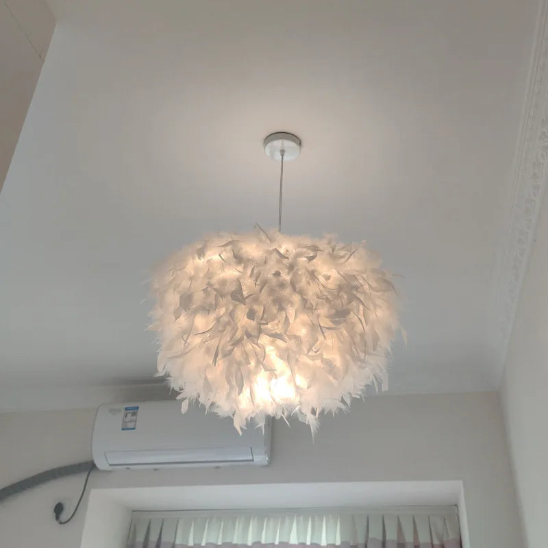 Suspension moderne en plumes E27 - vue 4 sur 5