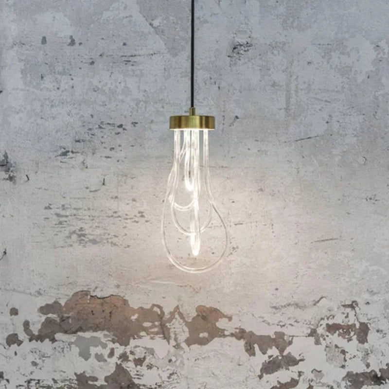 suspension led lumière transparente acrylique 	 fil réglable - vue 4 sur 8