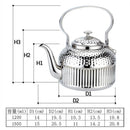 Théière acier inox martelé filtre intégré 1 8l