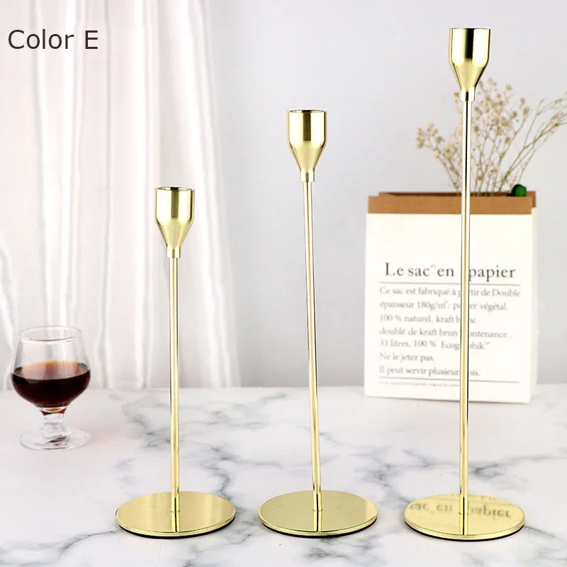 bougeoirs en métal luxueux pour mariage et décoration élégante - vue 7 sur 11