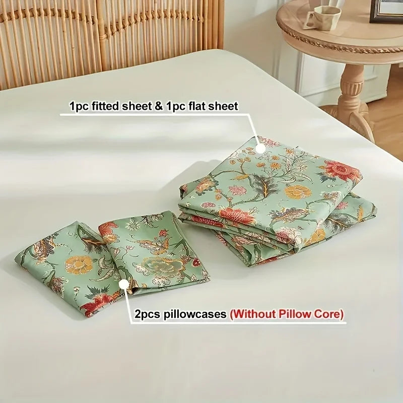 ensemble de couvre-lits imprimés fleurs vignes doux et confortable pour chambre