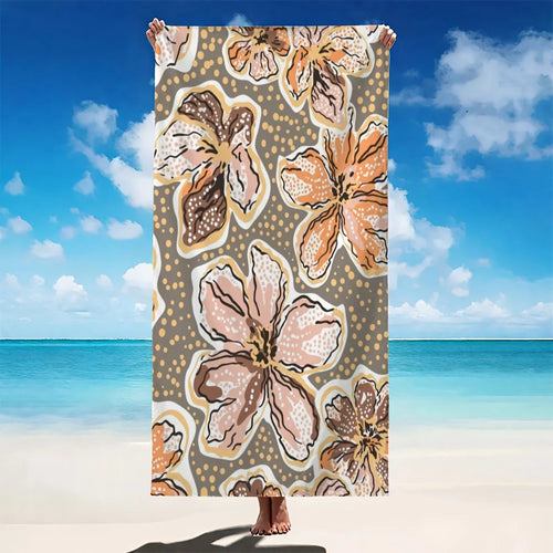 Serviette de plage vintage florale microfibre sechage rapide