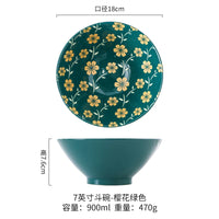 Bol ramen japonais céramique motifs floraux 12l