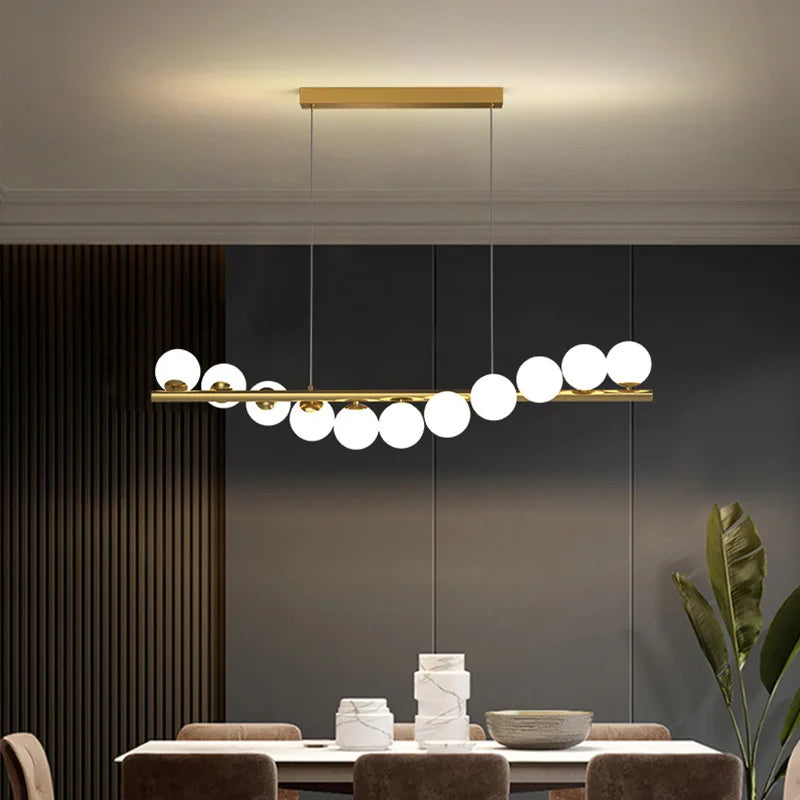lustre créatif en verre pour bar et restaurant avec fil réglable