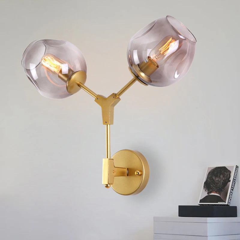 Applique murale fer forgé led bubble