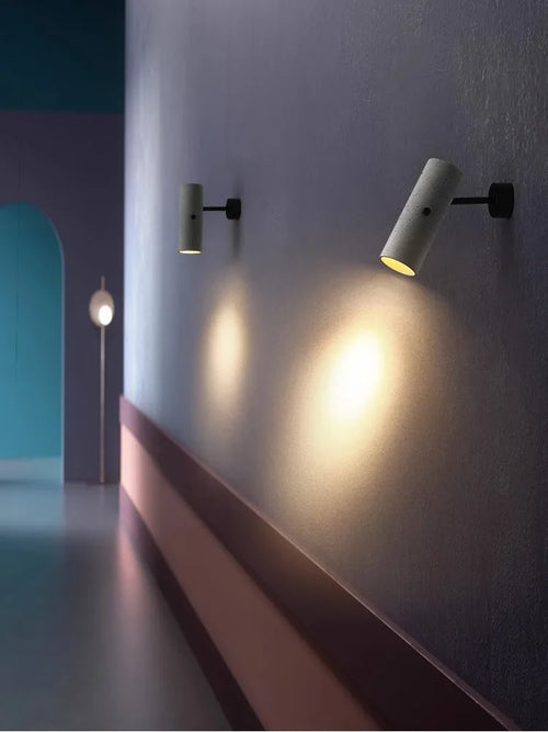 Applique murale led en ciment style industriel projecteur rotatif créatif