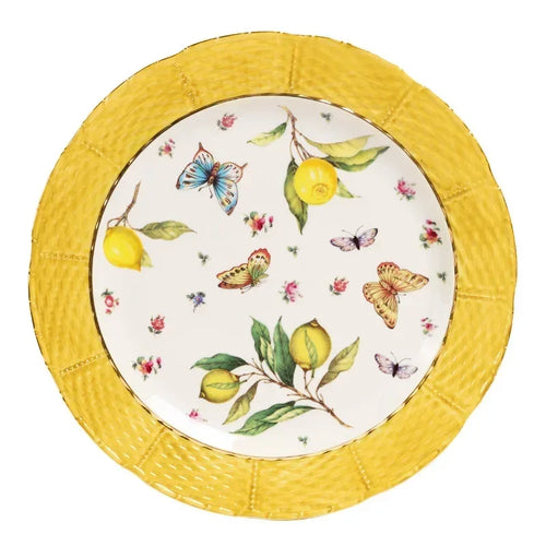 Assiette céramique motif citron style europeen cuisine