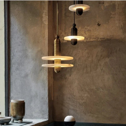 suspension en marbre à led design pour intérieur élégant