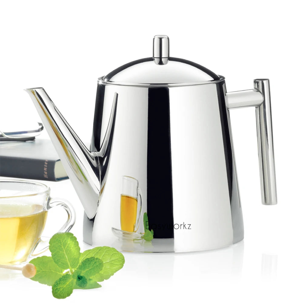 Theiere acier inox infuseur amovible 11l design moderne - vue 3 sur 9