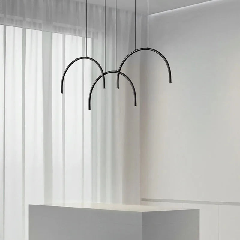 lampe suspendue en laiton noir doré avec led pour bars et restaurants
