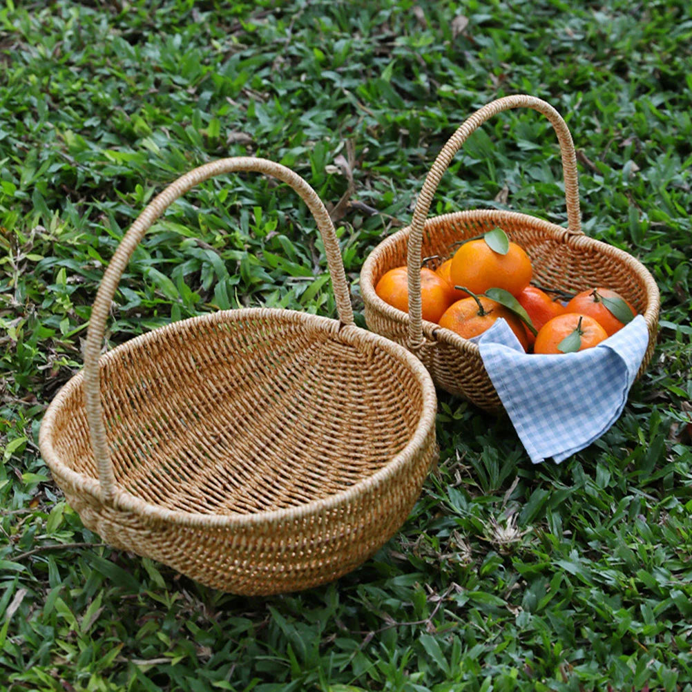 panier en osier tressé pour pain et nourriture en voyage - vue 3 sur 7