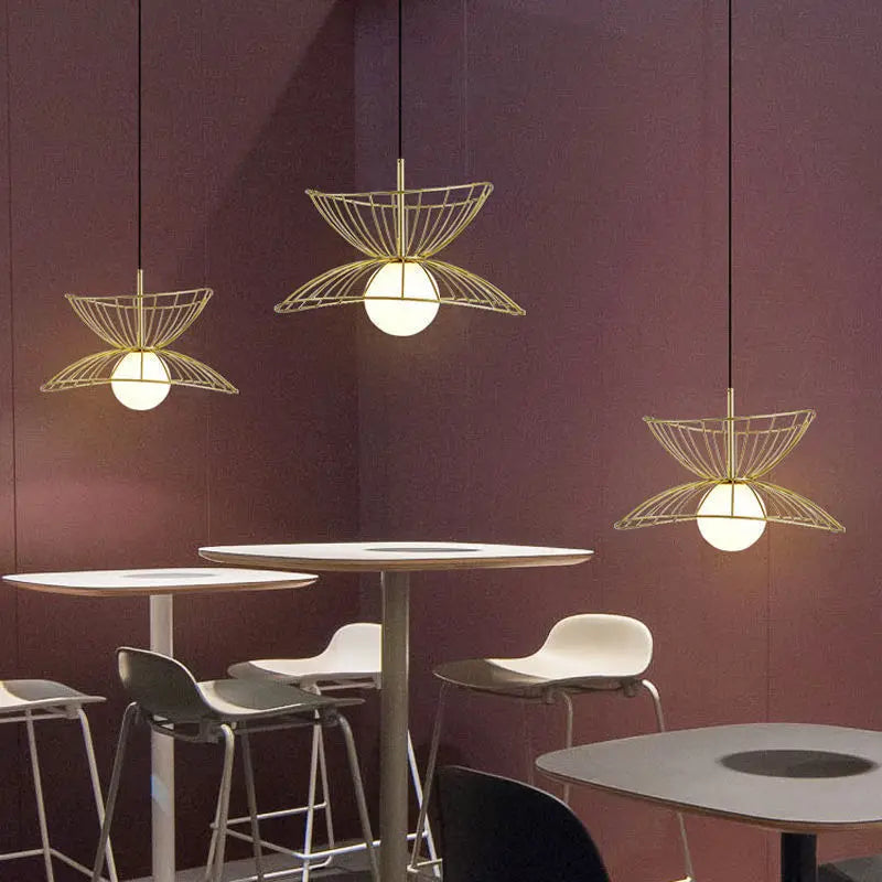 suspension plafonnier design en métal avec fil réglable led - vue 7 sur 8