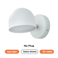 applique murale led tactile rotative 350° avec variateur et prise