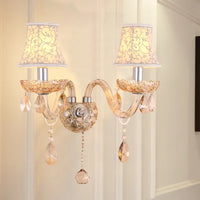 Applique murale Bougie en cristal de couleur Cognac de Style européen