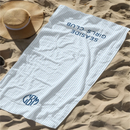 serviette de plage personnalisee monogramme rayures style preppy