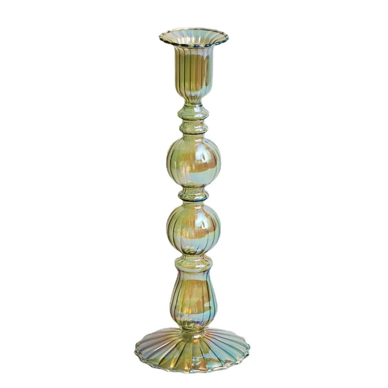 bougeoirs rétro coniques haut en verre pour décoration - vue 19 sur 32