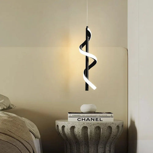 suspension led modernes avec long câble spirale