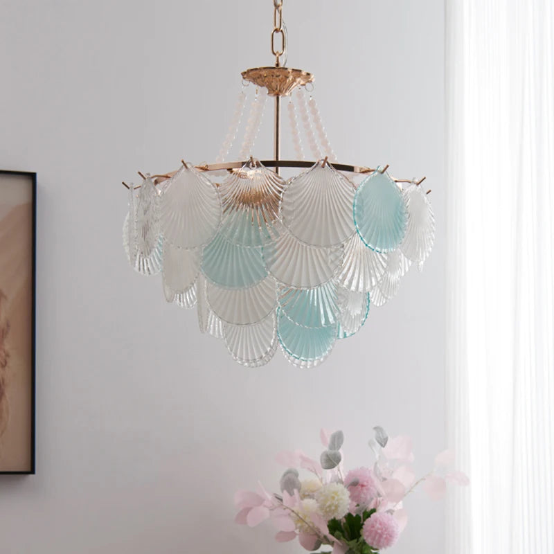 lustre moderne en verre pour salon cuisine et salle à manger - vue 3 sur 5