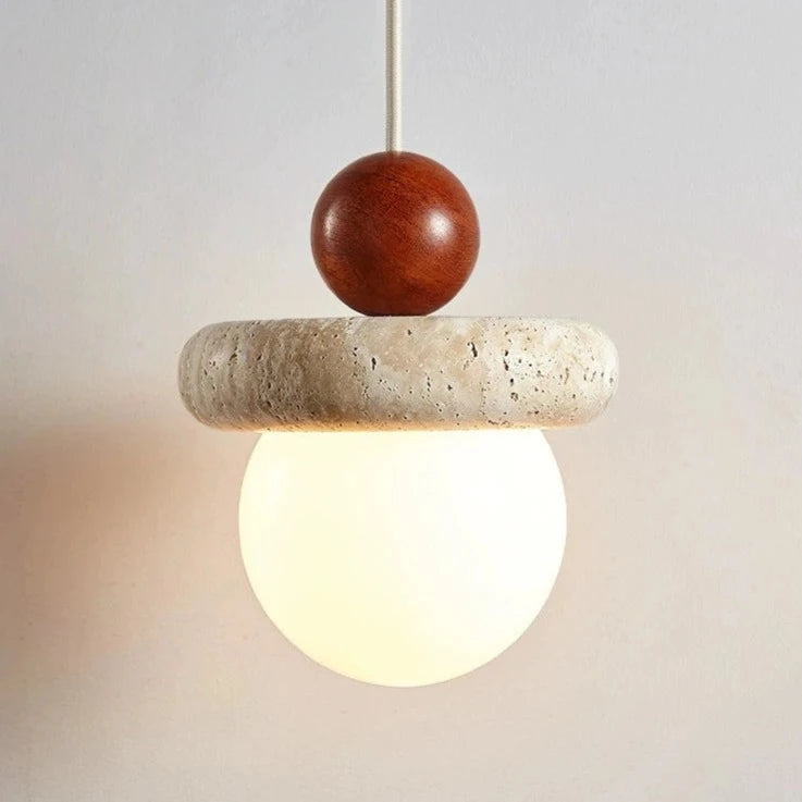 Suspension Led Style crème chambre chevet médiévale Memphis chambre d'enfant fil suspendu petite pierre claire bois