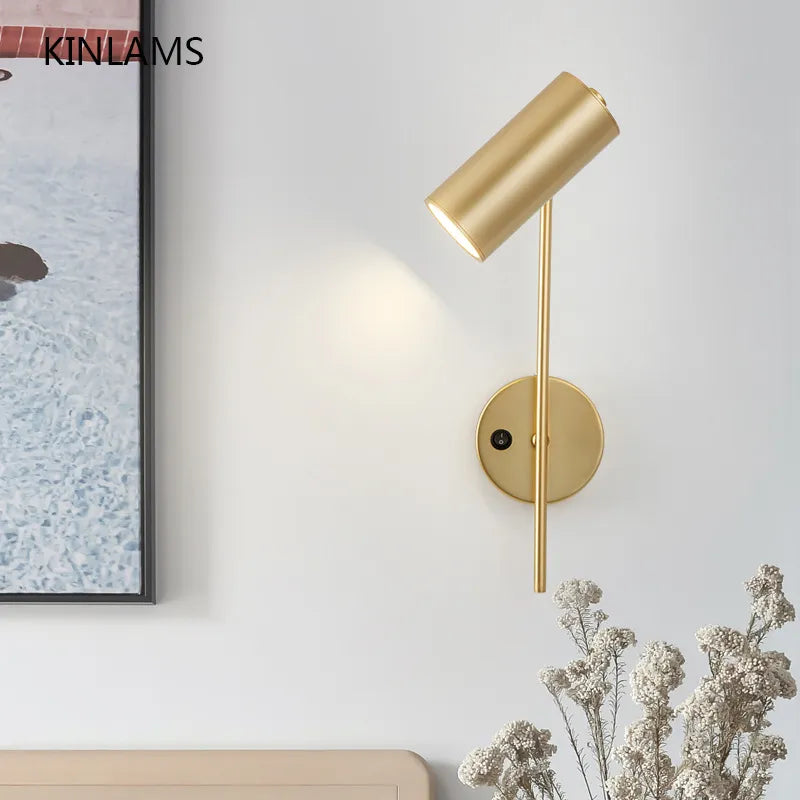 Applique murale rotative moderne salon fond applique murale LED lumière chambre chevet lumière allée longue pôle interrupteur lampe