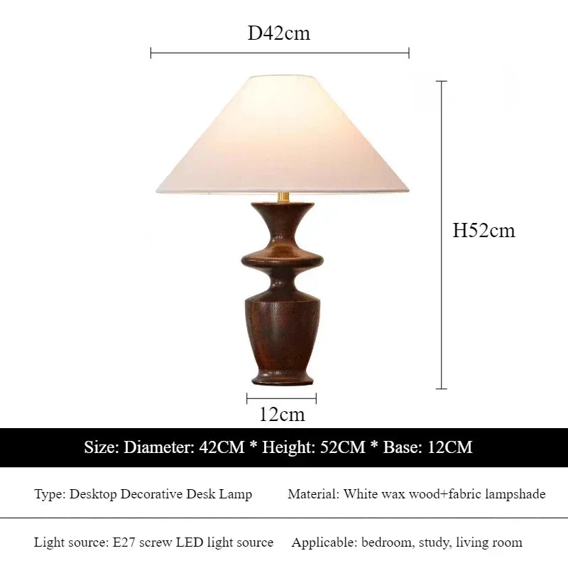 lampes de table modernes en bois et tissu pour décoration intérieure