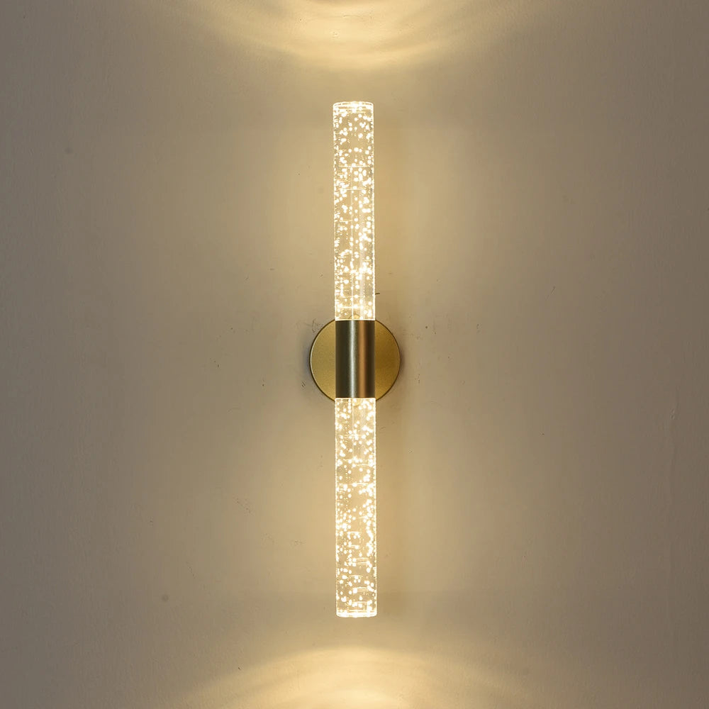 applique murale led double tête design minimaliste en cristal