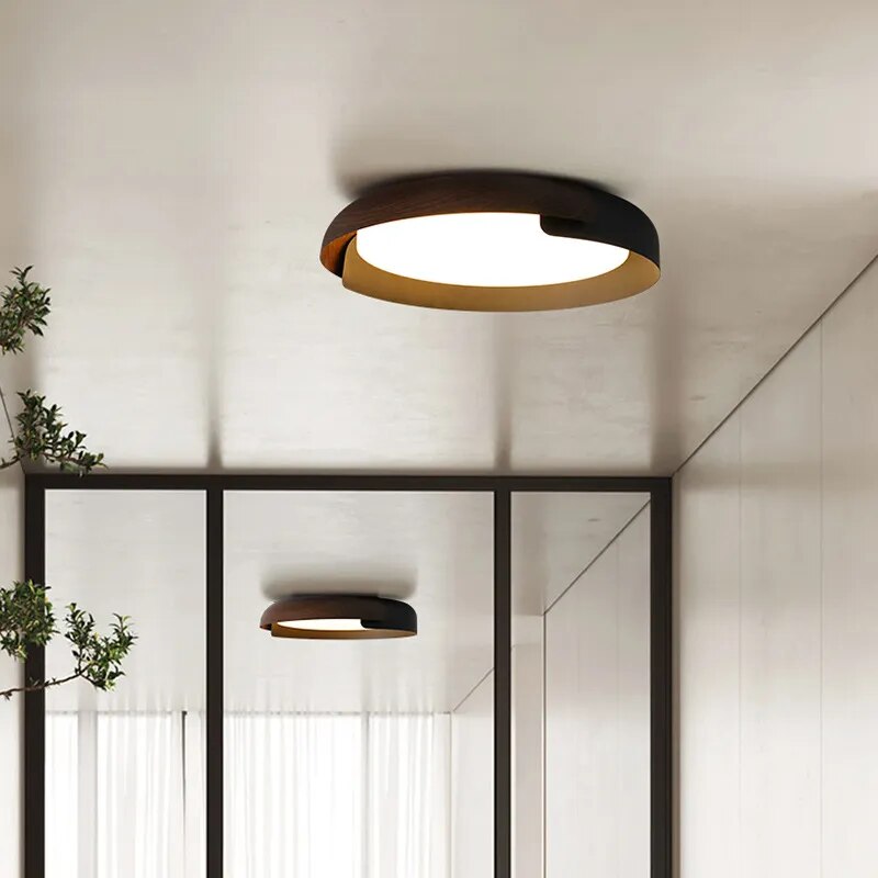 Plafonnier LED Style bois nordique - vue 4 sur 9