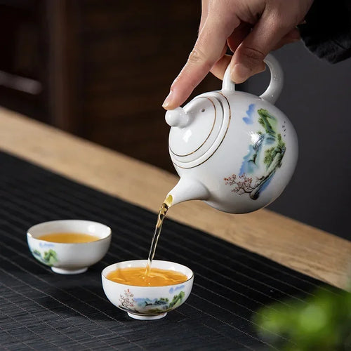 Theiere porcelaine style chinois service the puer 250ml