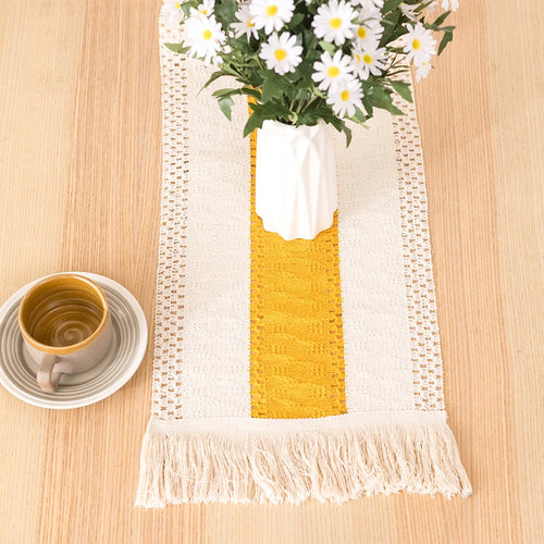 Chemin de table plaid coton lin decoration table salle a manger
