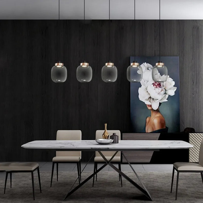 Lustre en verre de Style moderne - vue 3 sur 8