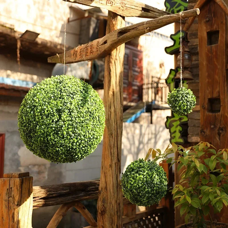 boule décorative en buis artificiel pour jardin mariage et balcon - vue 6 sur 10