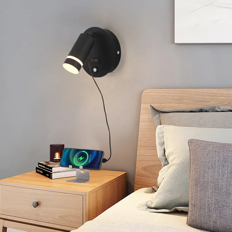 lampe de lecture led rotative avec port usb et interrupteur type-c - vue 5 sur 17