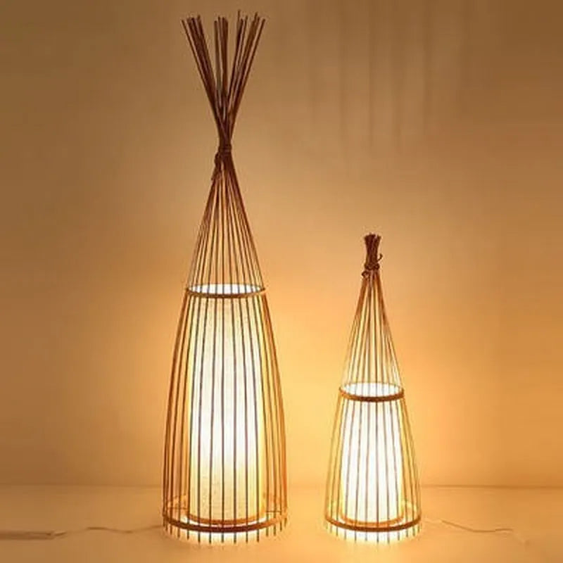 Lampadaire en bambou de style chinois