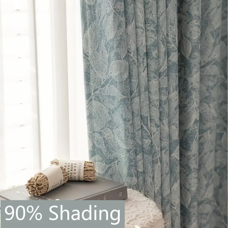 Rideau occultant moderne motif feuilles pour salon intimité