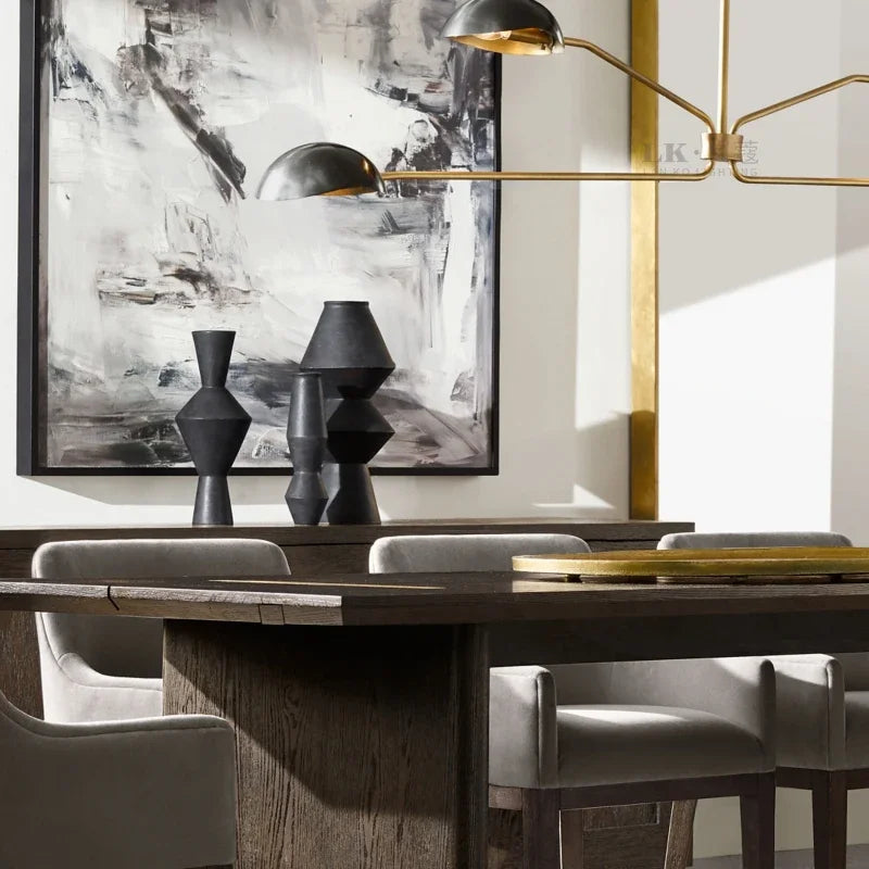 lustre rétro en cuivre design créatif à bras long - vue 4 sur 16