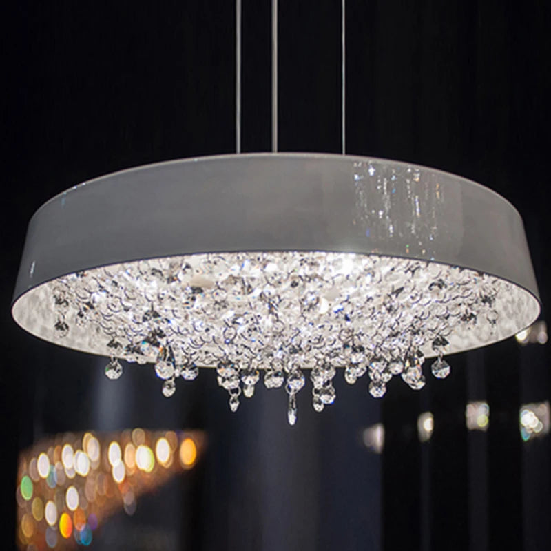 lustre en cristal moderne noir et blanc pour décoration intérieure - vue 5 sur 12