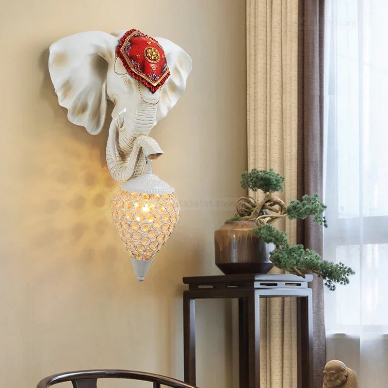 applique murale moderne éléphant décoration créative à LED - vue 5 sur 9