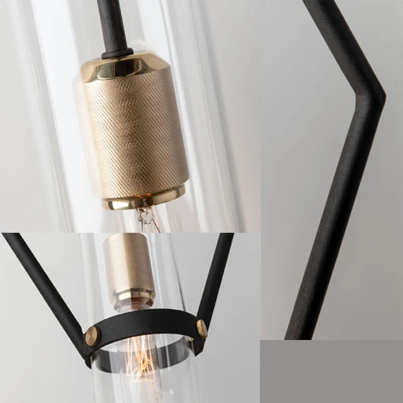 suspension post-modernes en verre transparent avec cordon réglable