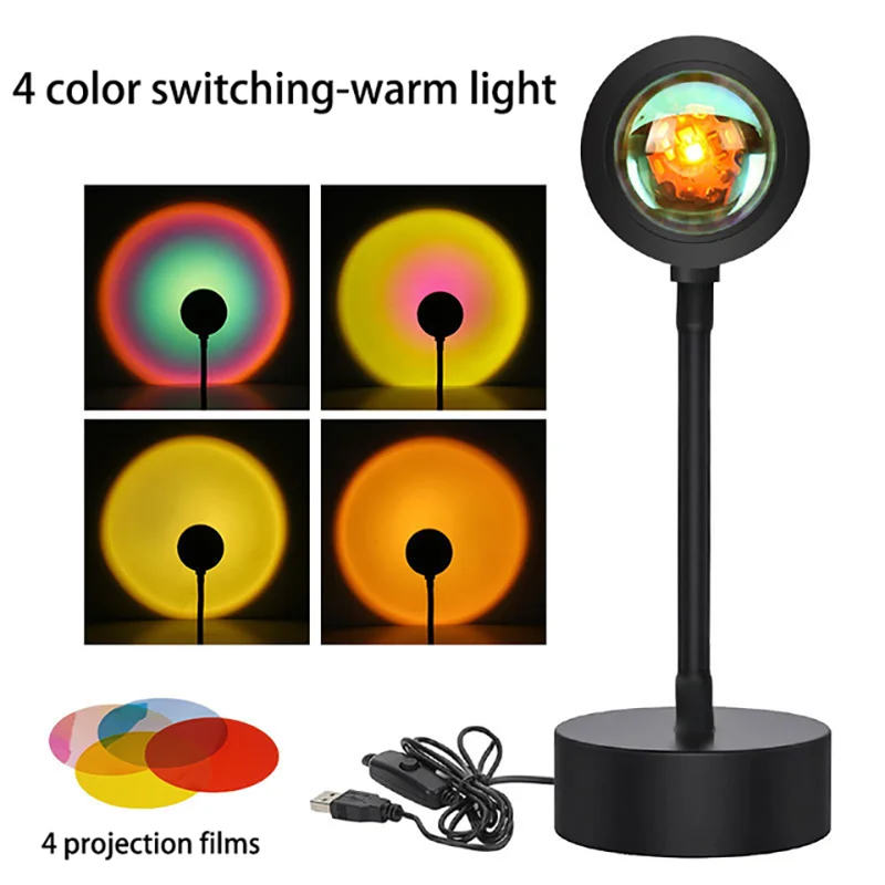 lampe led coucher de soleil veilleuse projecteur ambiance festive - vue 8 sur 9