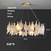 lustre créatif postmoderne en verre dépoli suspendu