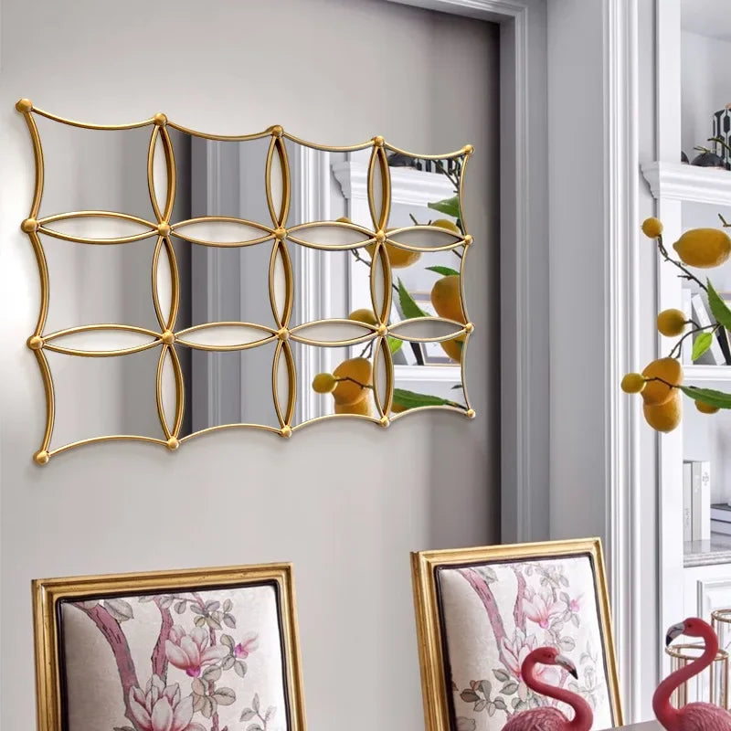 décoration murale en métal style nordique miroir de luxe en fer forgé - vue 6 sur 18