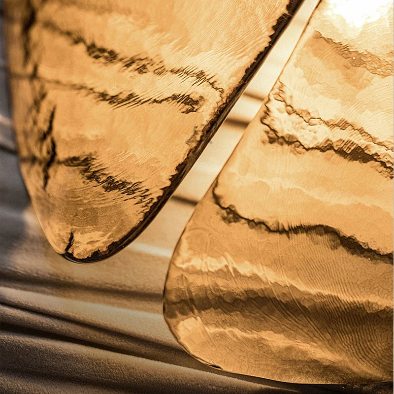 lustre rétro en verre en forme de fleur pour ambiance élégante - vue 4 sur 8
