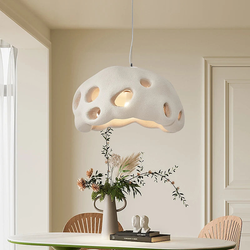 lustre design wabi sabi led suspension nordique irrégulière - vue 3 sur 20