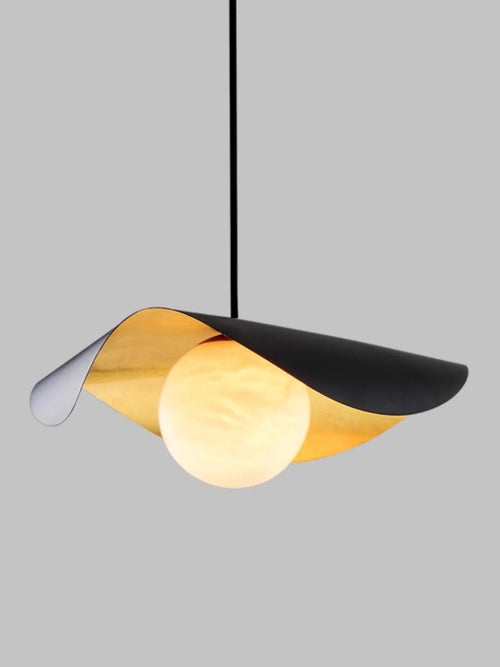 lustre en laiton et marbre avec suspension