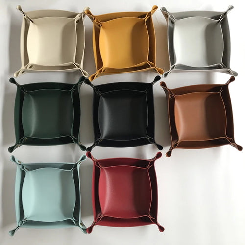plateau de rangement en cuir pour bureau pliant décoratif