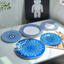Assiette ceramique style europeen motif blue seal luxe