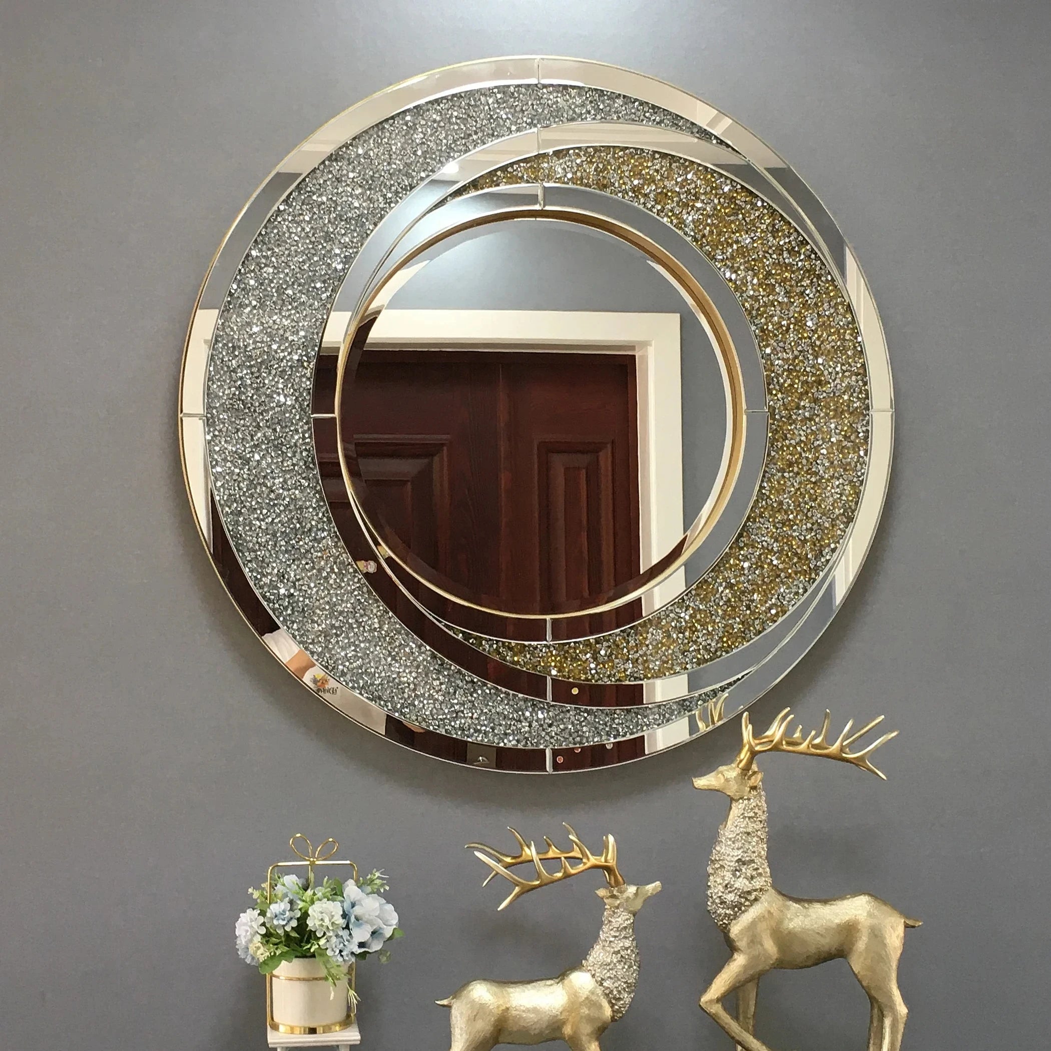 miroirs décoratifs ronds art de luxe nordiques créatifs pour décoration maison - vue 8 sur 8